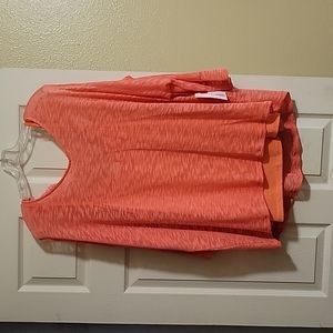 Coral colored top with tank top